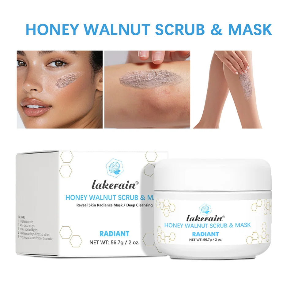 Facial Scrub & Face Exfoliator Mask Skin CareMoisturizing brightening Nourishing Cleansing Honey Walnut Facial Exfoliants Mask