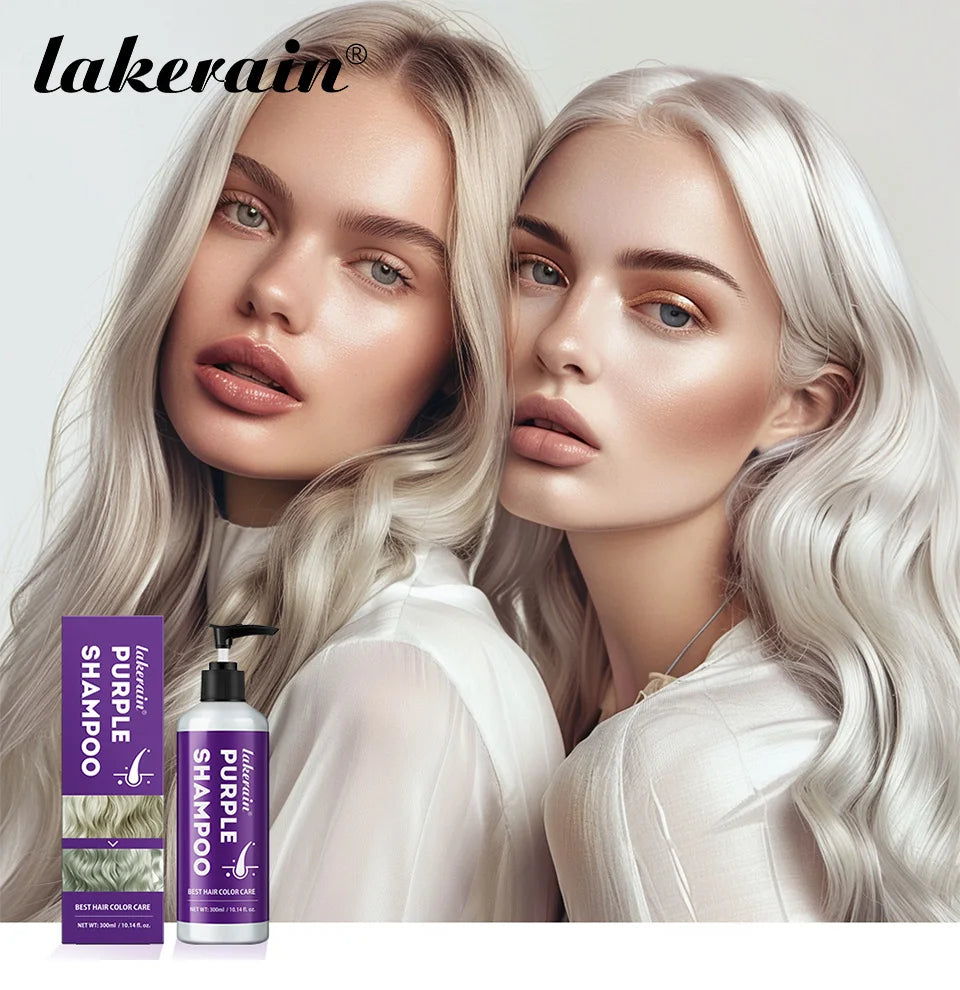 Purple Hair Dye Shampoo for Blonde to Cover Gray Non-irritating Hair Fading Yellow After Bleach Hair Shampoo Gray Hair Remedy
