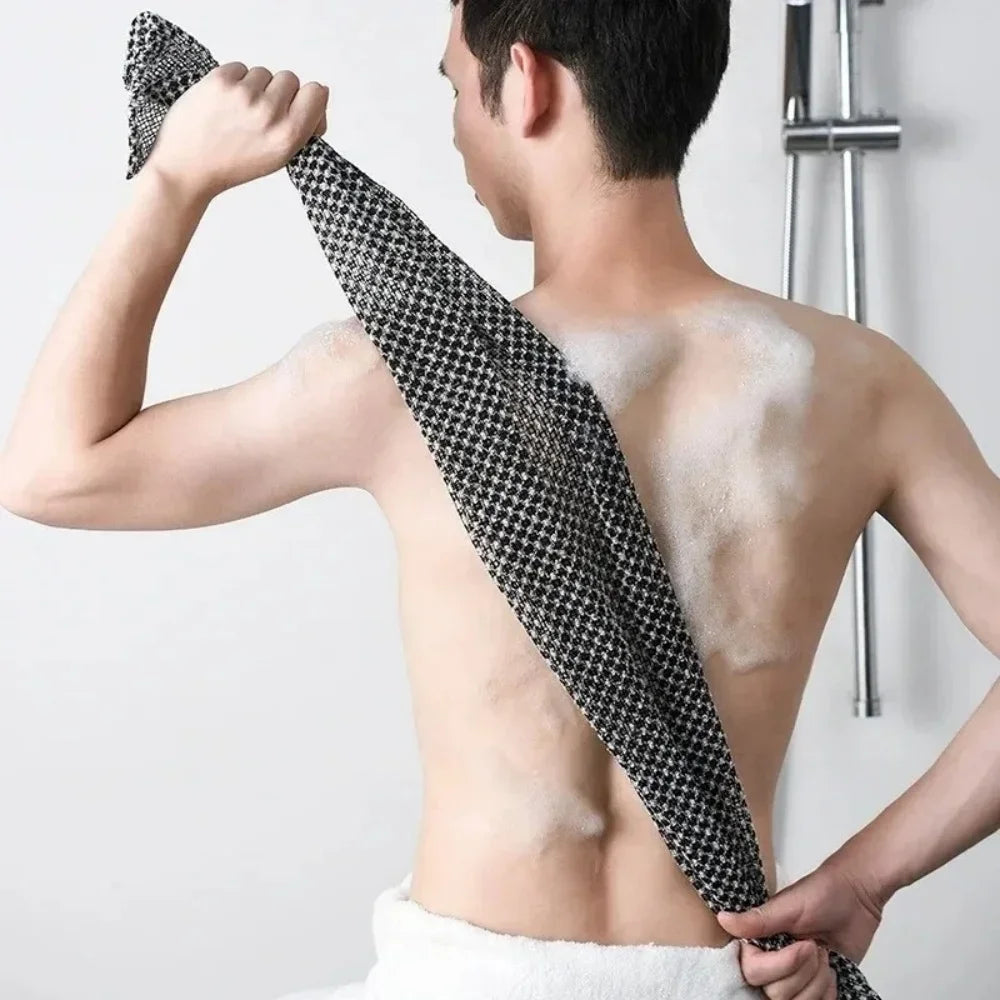 1Pcs Double Sided Long Nylon Exfoliating Back Scrub Towel Japanese Painless Body Mud Rub Strip Shower Bathroom Accessories