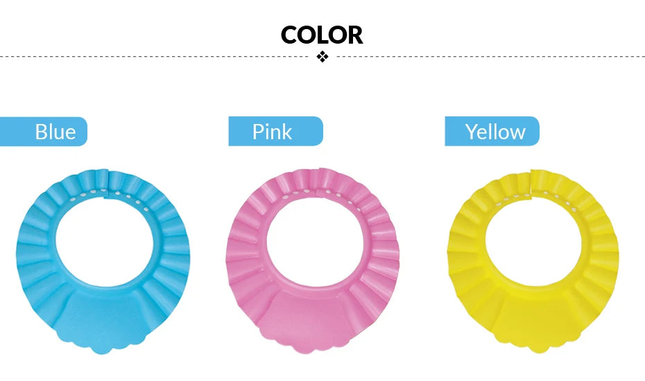 Adjustable Baby EVA Bath Shampoo Cap Waterproof Shower Visor Hat Anti-splash Hair Wash Shield Eye Ear Protection Bathing Hat for