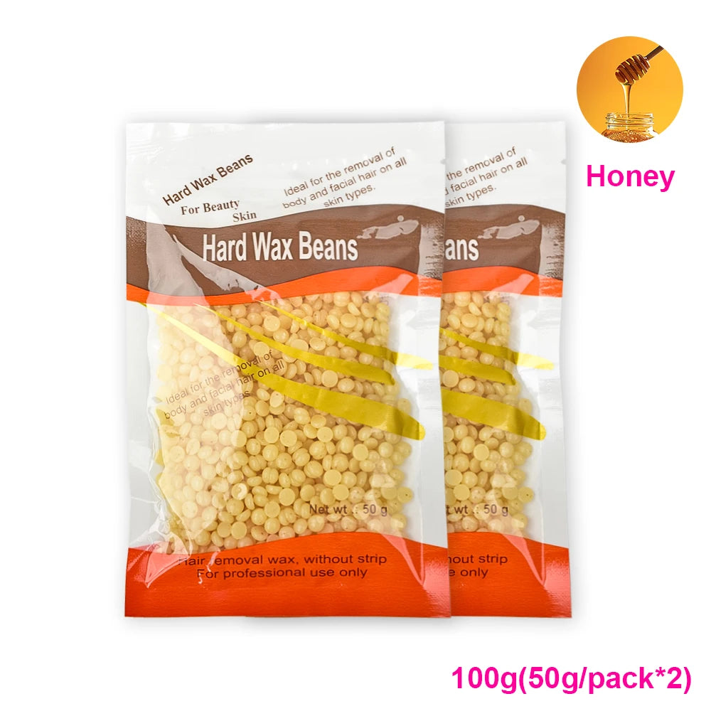 50g /100g/200g Hard Wax Beans Fast Waxing Machine Hot Film Painless for Wax Warmer Waxing Beans for Wax Heater Machine
