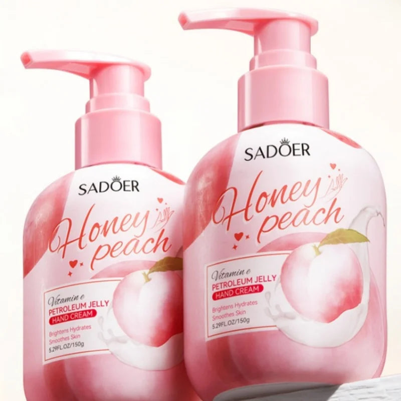 150g Peach Hand Cream, Rich in Glycerin, Peach Extract Essence, and Tocopherol, with a Moisturizing Texture That Is Non-Greasy, Can Nourish Dry Skin, and Can Be Used for Hand, Foot, and Body Care, Keeping Skin Hydrated, Soft,