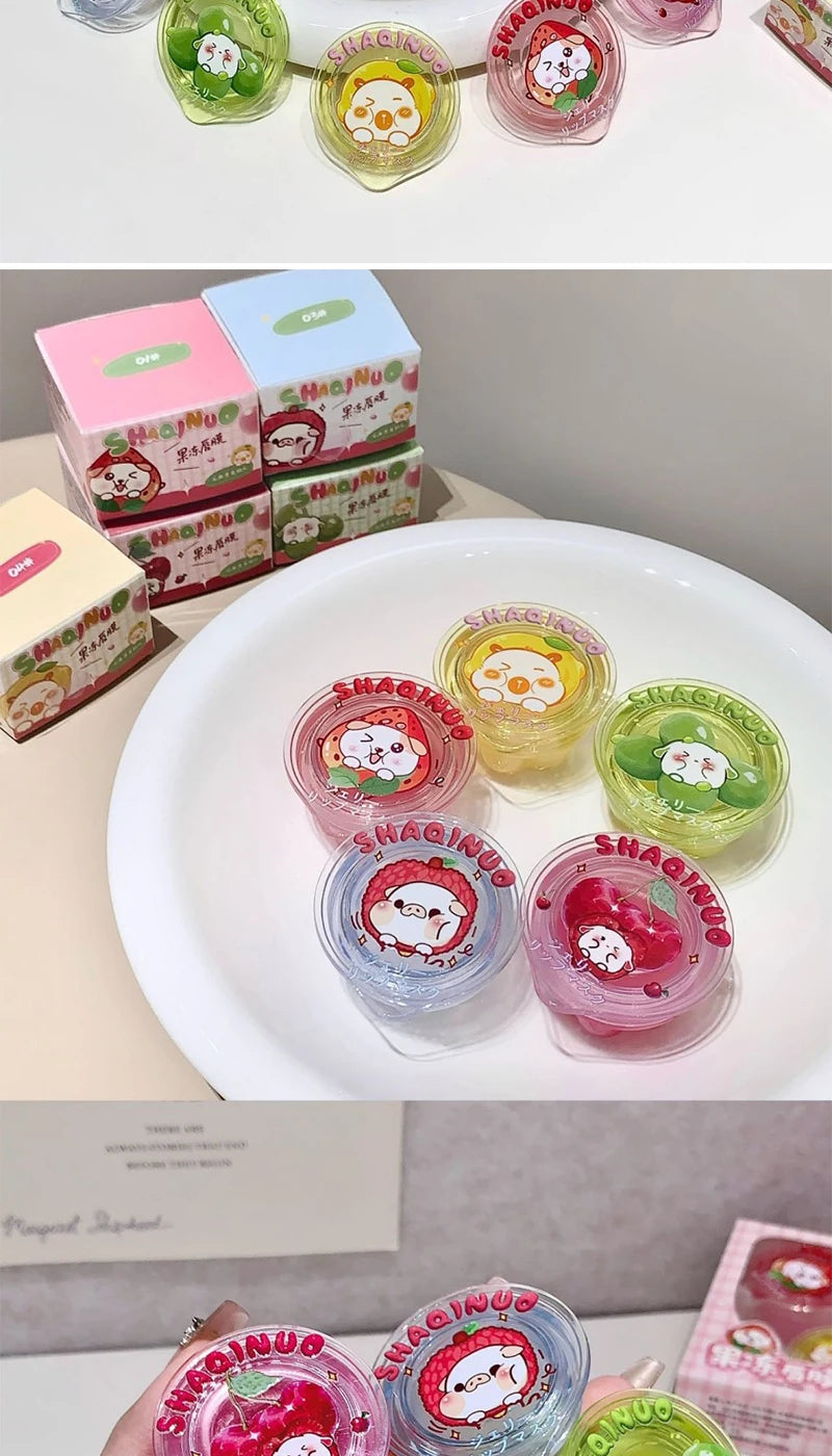 Shaqinuo Jelly Lip Mask Moisturizing and Hydrating Sleep Fruit Lip Balm for Students to Reduce Lip Lines and Prevent Dryness, a Christmas Gift Essential for Autumn and Winter.