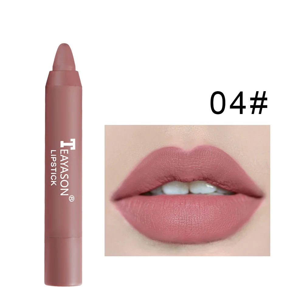 Nude Velvet Matte Lipstick Pen Lasting Waterproof Color Rendering Non-stick Cup Lipstick Pencil Lipliner Women Makeup Lip Stain