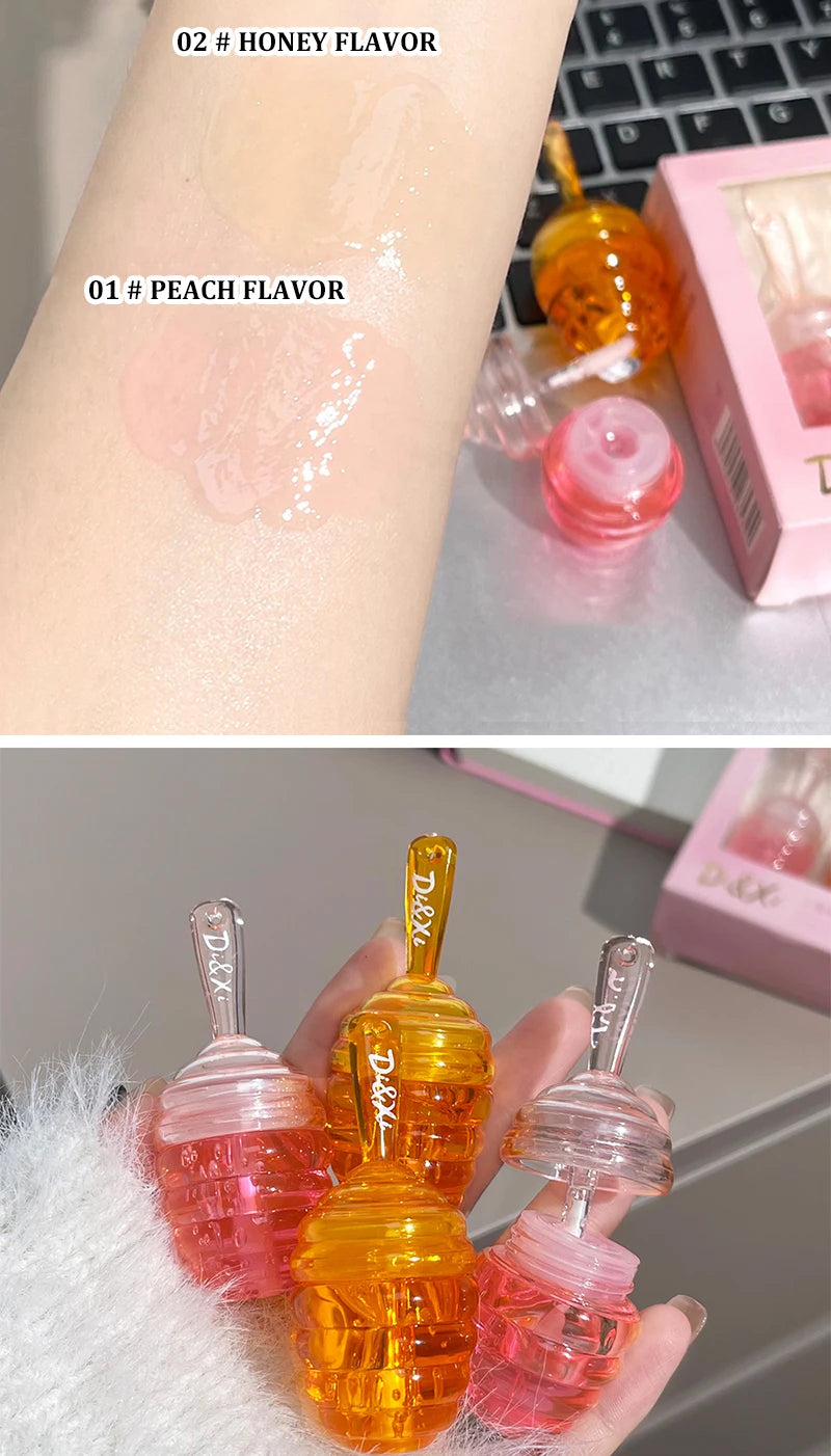 Kleines Honeypot Lippenöl, feuchtigkeitsspendendes und verblassendes Lippenmuster, Wasser-Lippenbalsam Dudu Lips