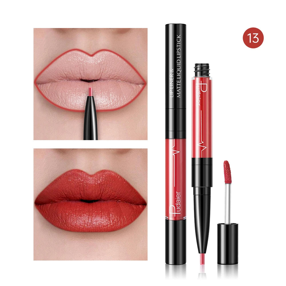 Waterproof Long Lasting Lip Liner Pencil, High Pigment Smooth Matte Lip Liner, Sweatproof Non-Fading Lip Contour Makeup