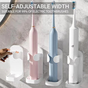 Toothbrush electronic holder, wall mounted adhesive holder, toothbrush organizer to save space and keep dry