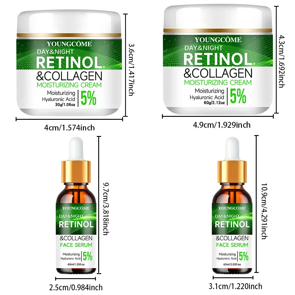 YOUNGCOME Retinol Day Night Moisturizer Cream - Hyaluronic Acid Hydration for Daily Skin Care | Face Moisturizing Lotion