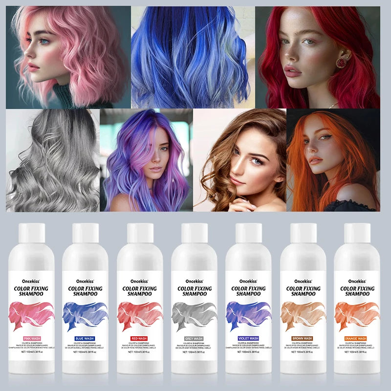 100Ml Color Fixing Purple Shampoo Lock Color Cover Gray Hair Fade Yellow After Bleach Hair Dye Long Lasting Non-irritating Care