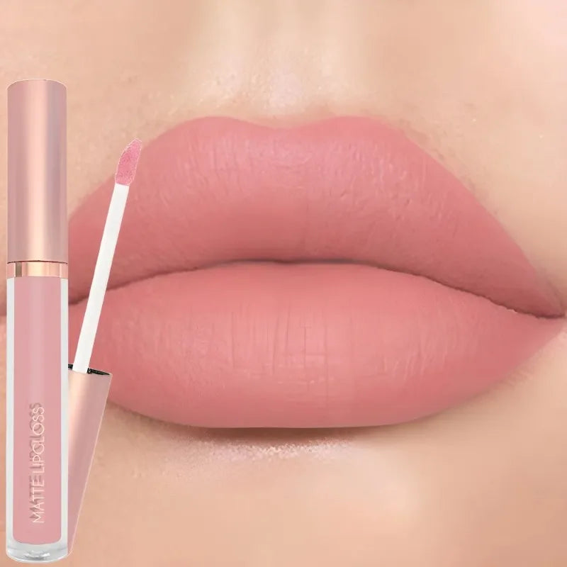 12 Colors Matte Velvet Sexy Lip Gloss Waterproof Long-Lasting Non-stick Cup Lip Glaze Nude Liquid Lipstick Lips Makeup Cosmetics