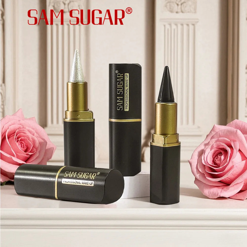 Black Waterproof Eyeliner Pen Long Lasting 24H Smudge Proof Gel Makeup Highlighter For Smokey Eye Look Fast Drying
