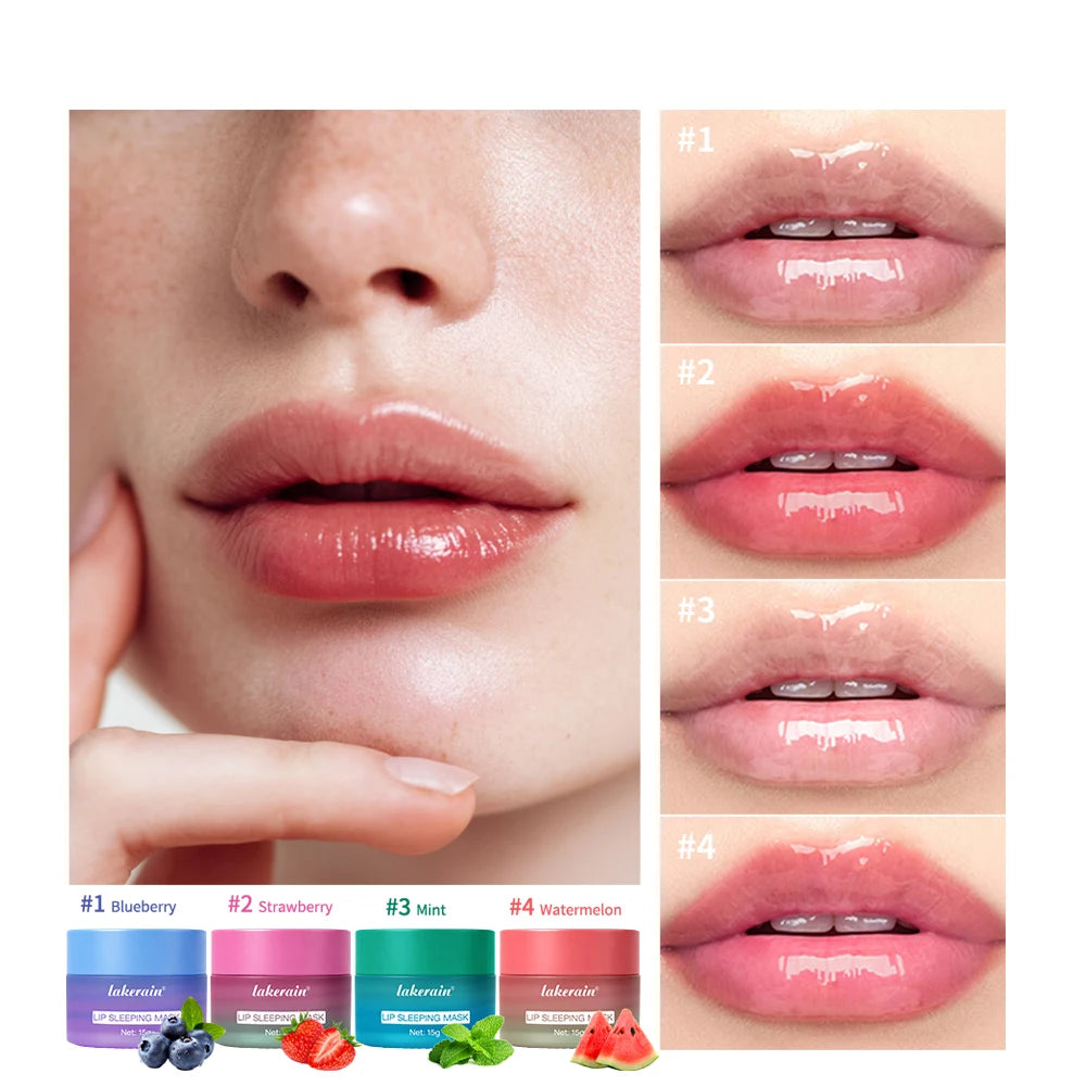 Blueberry Overnight Lip Sleeping Mask Dual Color Hydrates Dry Cracked Skin Reduces Fine Lines Moisturizing Nourishment Care
