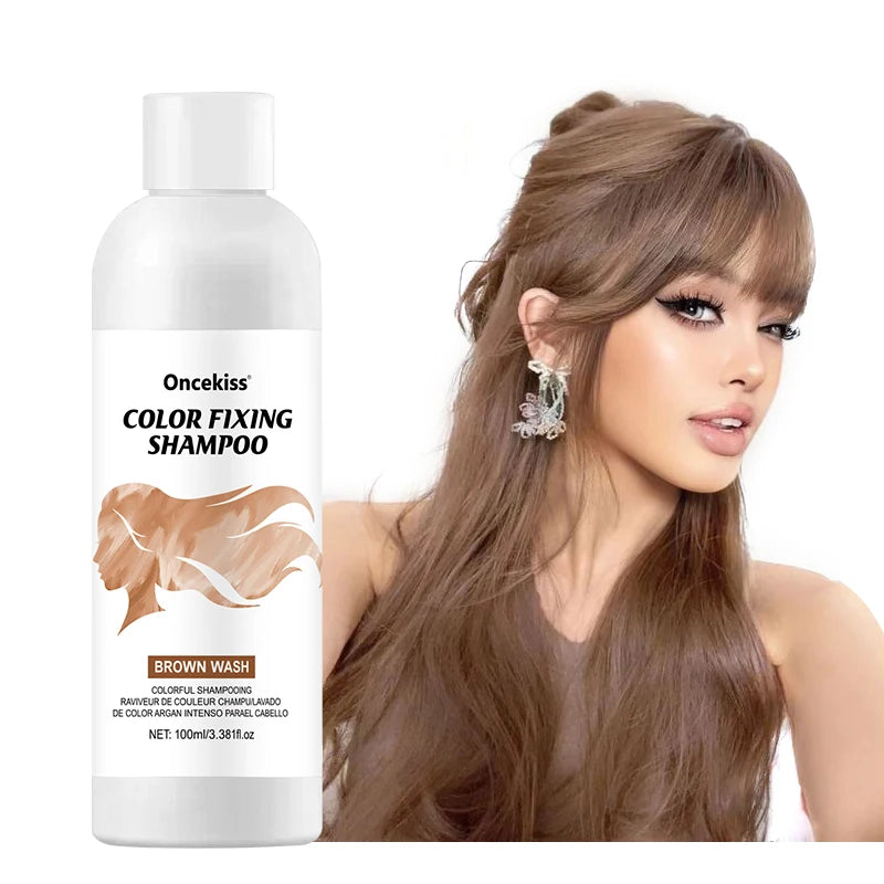 100Ml Color Fixing Purple Shampoo Lock Color Cover Gray Hair Fade Yellow After Bleach Hair Dye Long Lasting Non-irritating Care