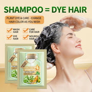 Pure Natural Herbal Hair Dye Shampoo 5 Minutes Change Hair Color Non-irritating Repair Gray White Fashion Hair Care Women Men