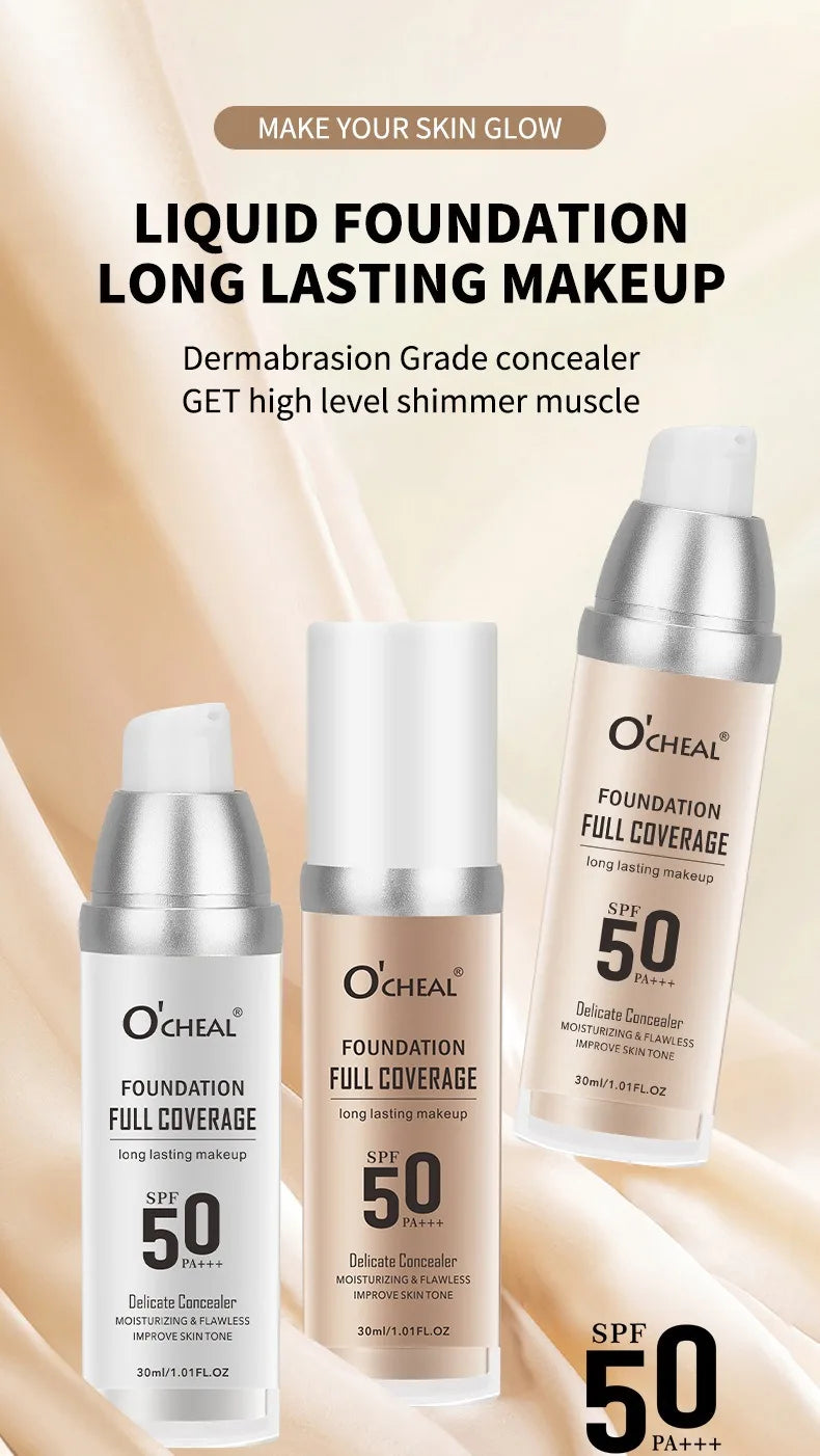 Color Changing Foundation Makeup Concealer Long Lasting Moisturizing Nourishing Oil-Control Skin Face Base Cosmetics