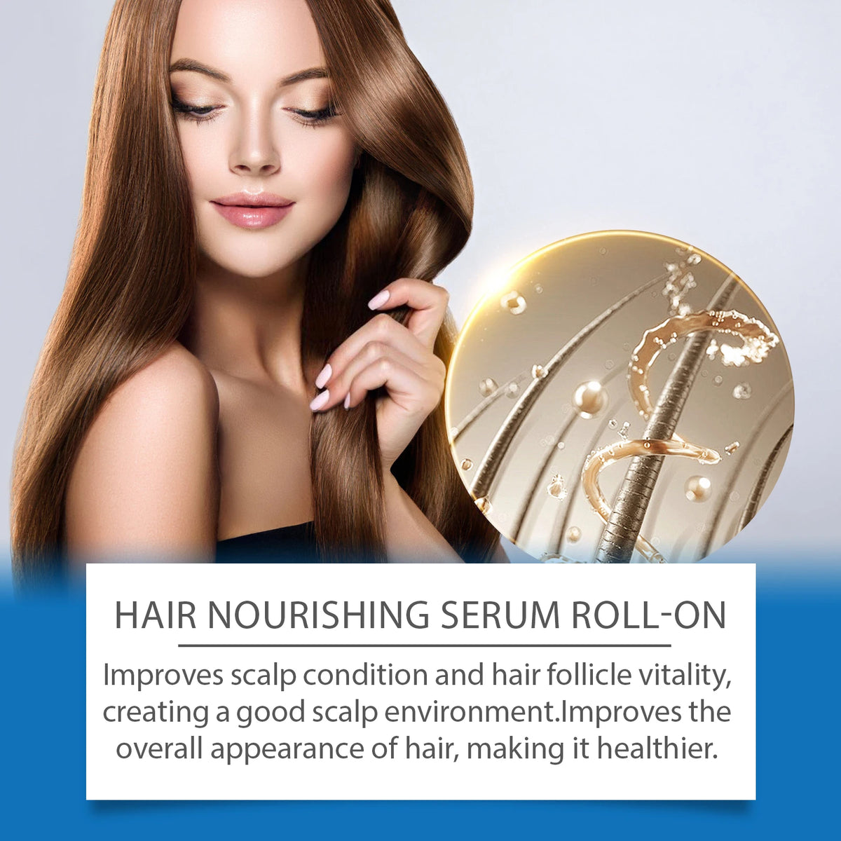 Hair Nourishing Serum Roll-On Improves Scalp Health Strengthens Hair Roots Thicker and Healthier Looking Hair Scalp Treatment Essence for Thinning Hair