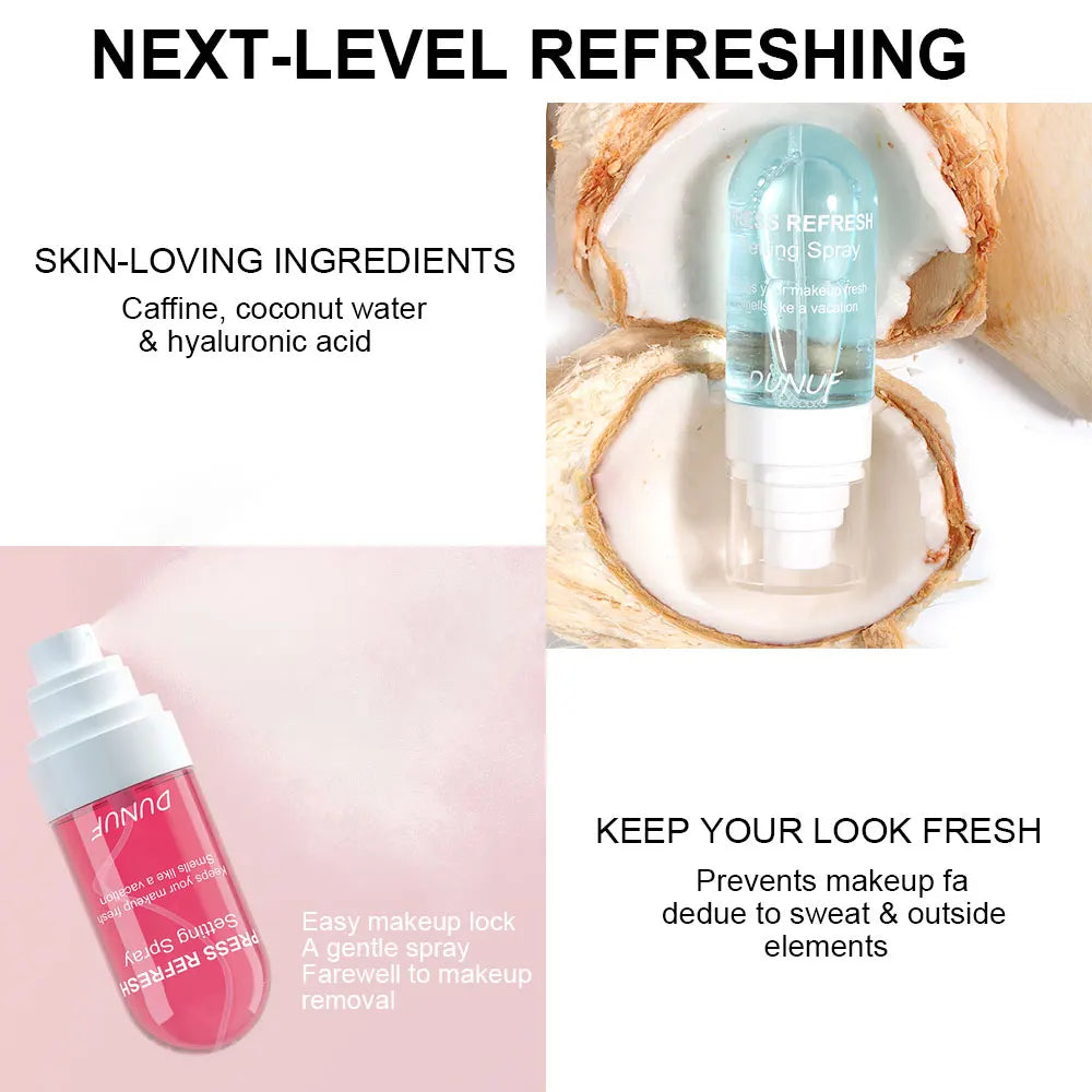 DUNUF 1 Pcs Moisturizing Makeup Setting Spray - Prevents Melting Fading No Oil Long-lasting Freshness for Facial Makeup