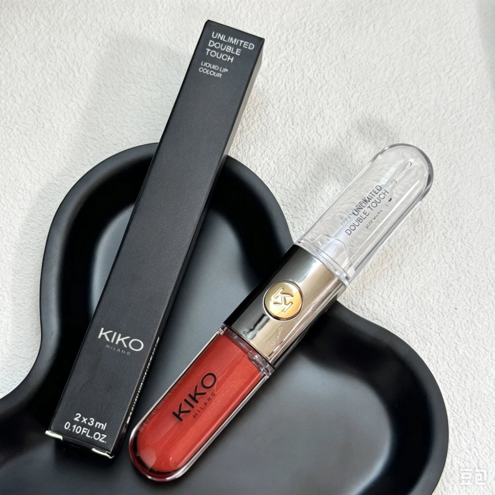 Luxury KIKO Milano Unlimited Double Touch 103 Milk Tea Double Headed Lipstick Mirror Non-Stick Long-Lasting Moisturizing Daily
