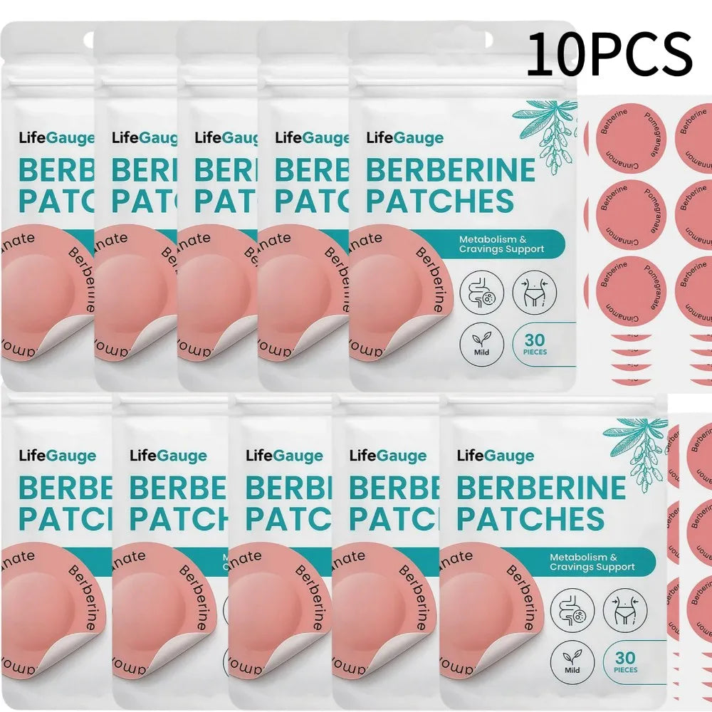 Berberine Transdermal Patches, Natural Metabolism & Cravings Support Patch, Gentle Nourishing Body Care Sticker for Daily Use