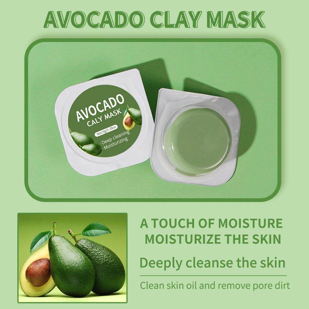 10pcs Clay Mask,Gentle Cleansing,Moisturizing and Hydrating Skin,Eggplant/Rose/Green Tea Mask Restore Skin Mask Travel Essential