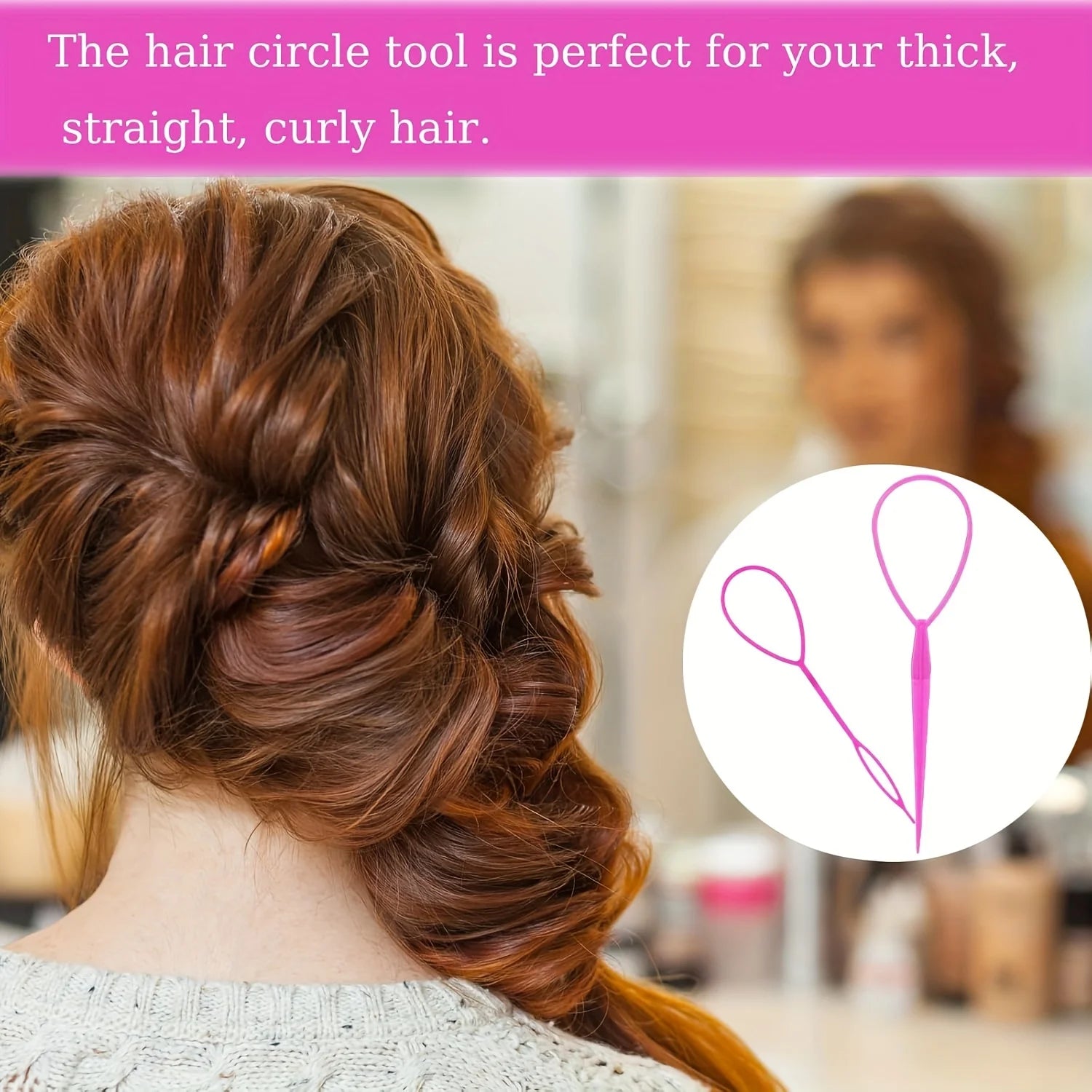 4-piece WANMEI  Headband Tool, Hair Braiding Tool with Mouse Tail Comb, Ponytail Headband Remover, Quick Styling Hair Accessory