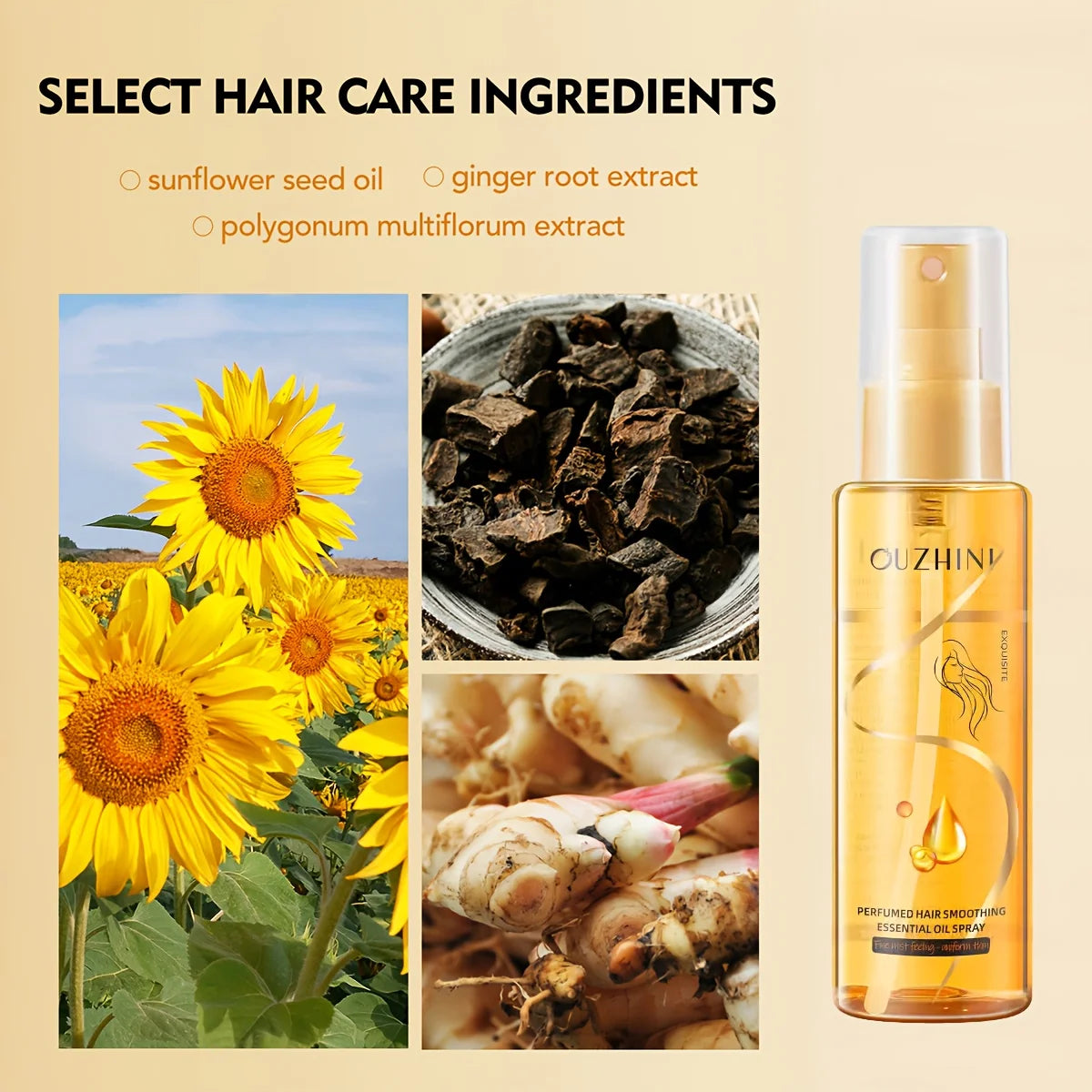 Fragrant hair care essential oil spray, fragrant hair conditioner, smooth and anti-frizz hair care essential oil, moisturizing and nourishing, long-lasting fragrance hair care essential oil spray 100ml/bottle - 1 bottle