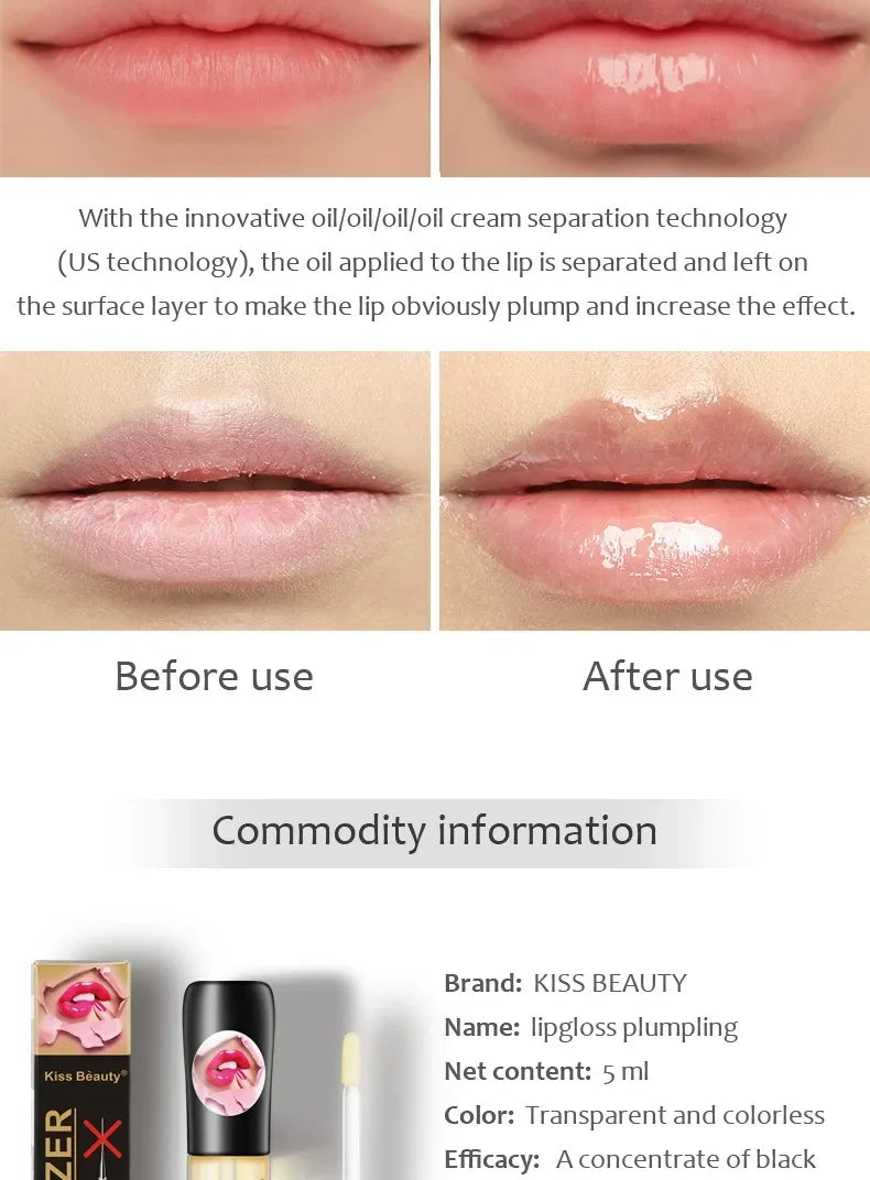 1/2PCS Transparent Lip Gloss Plumping Lip Oil - Moisturizing Repairing Fine Line Reducer Brighten Enhance Lip Serum for Lip Care