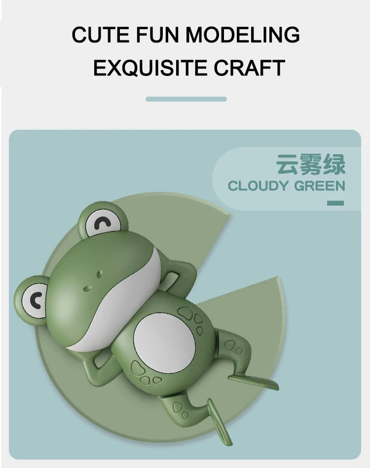 Baby Cute Animal Swimming Frog Shower Clockwork Toys When Baby Bath in Bathroom Baby Water Toy for Kids Clockwork Bath Toys Gift