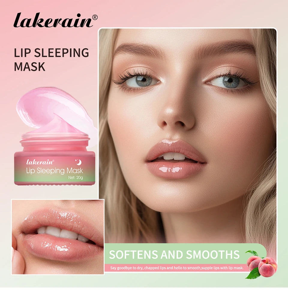 Jelly Peach Lip Sleeping Collagen Mask Hydrated Pink Lip Repair Nourish Protect Volumizes Dry And Chapped Lips Care Products