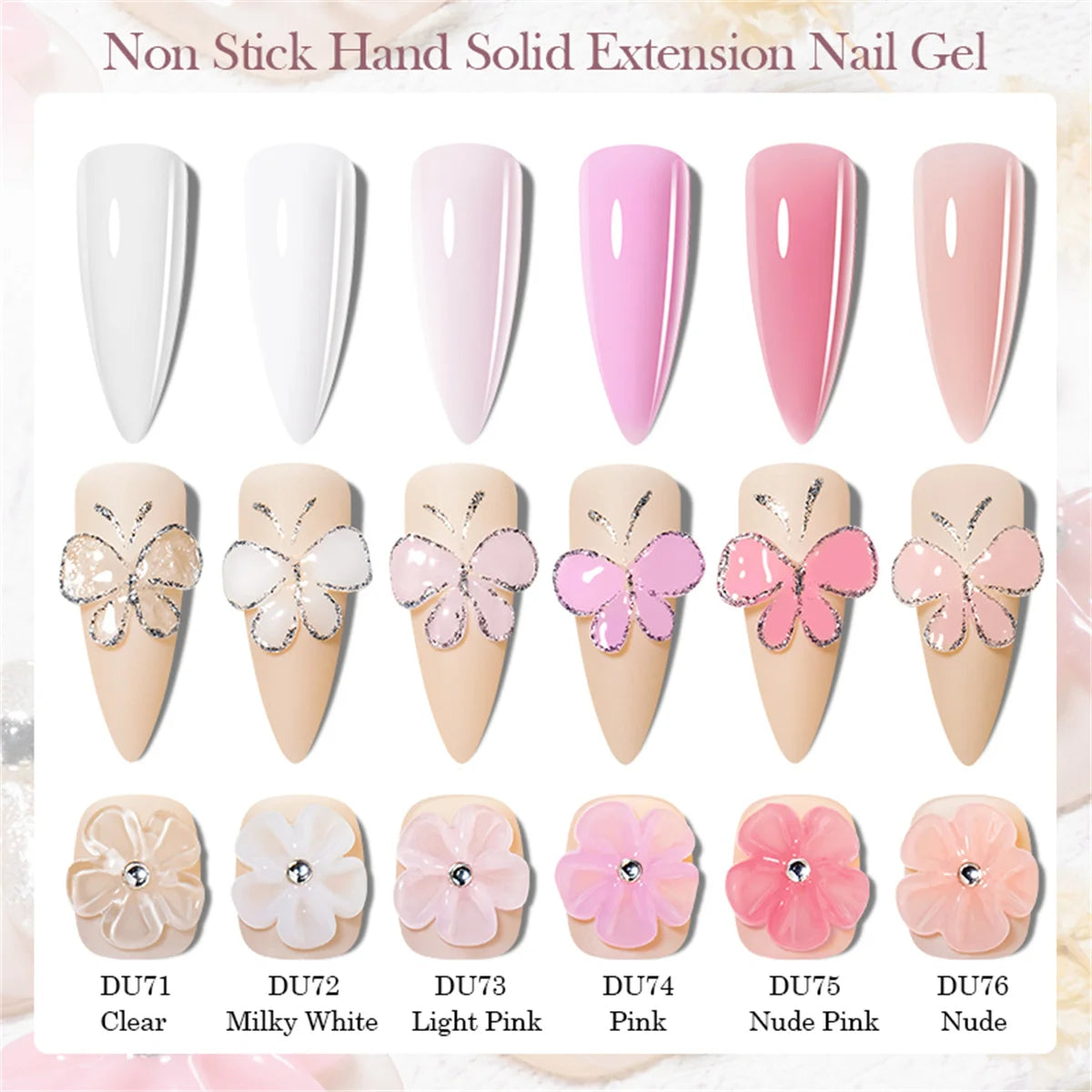 Clear Non-Stick Hand Extension Gel Nail Polish 3D Shaping/Sculpting/Carving UV/LED Gel Milky Jelly Hard Gel Nail Supplies DIY