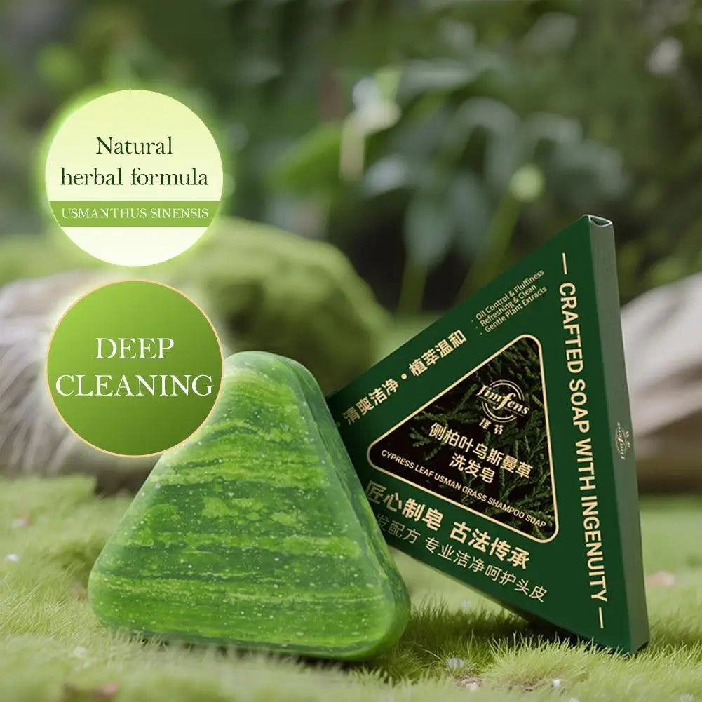 Herbal Extracts Hair Shampoo Bar Cleaning, Oil Control, Thickening Arborvitae Leaf And Usmal Grass Shampoo Bar Hair Care Soap