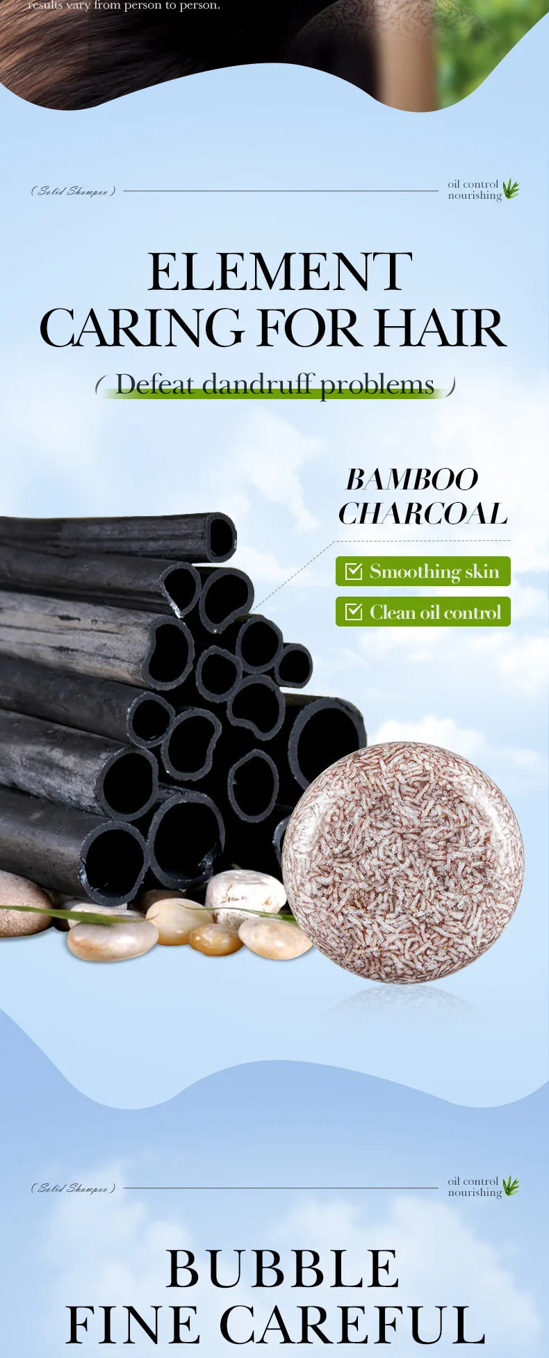 Bamboo Charcoal Shampoo Soap Anti Dandruff Anti Itching Deep Cleansing Hair Soap Lightening Strengthening Hair Roots Refreshing