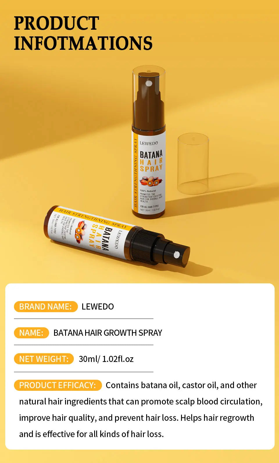 100% Pure Batana Hair Care Oil Hair Growth Oil For Natural Treatment Nourish Reduce Hair Loss Anti-Breakage Hair Thickn Products