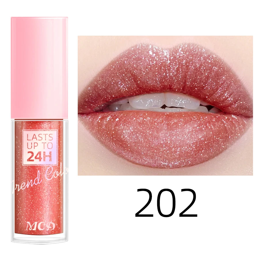 18 Colors Glitter 1pcs Lip Glaze Long Lasting Lip Gloss Waterproof Liquid Lipstick Makeup Lip Oil Lip Tint Moisturizing Lip Balm