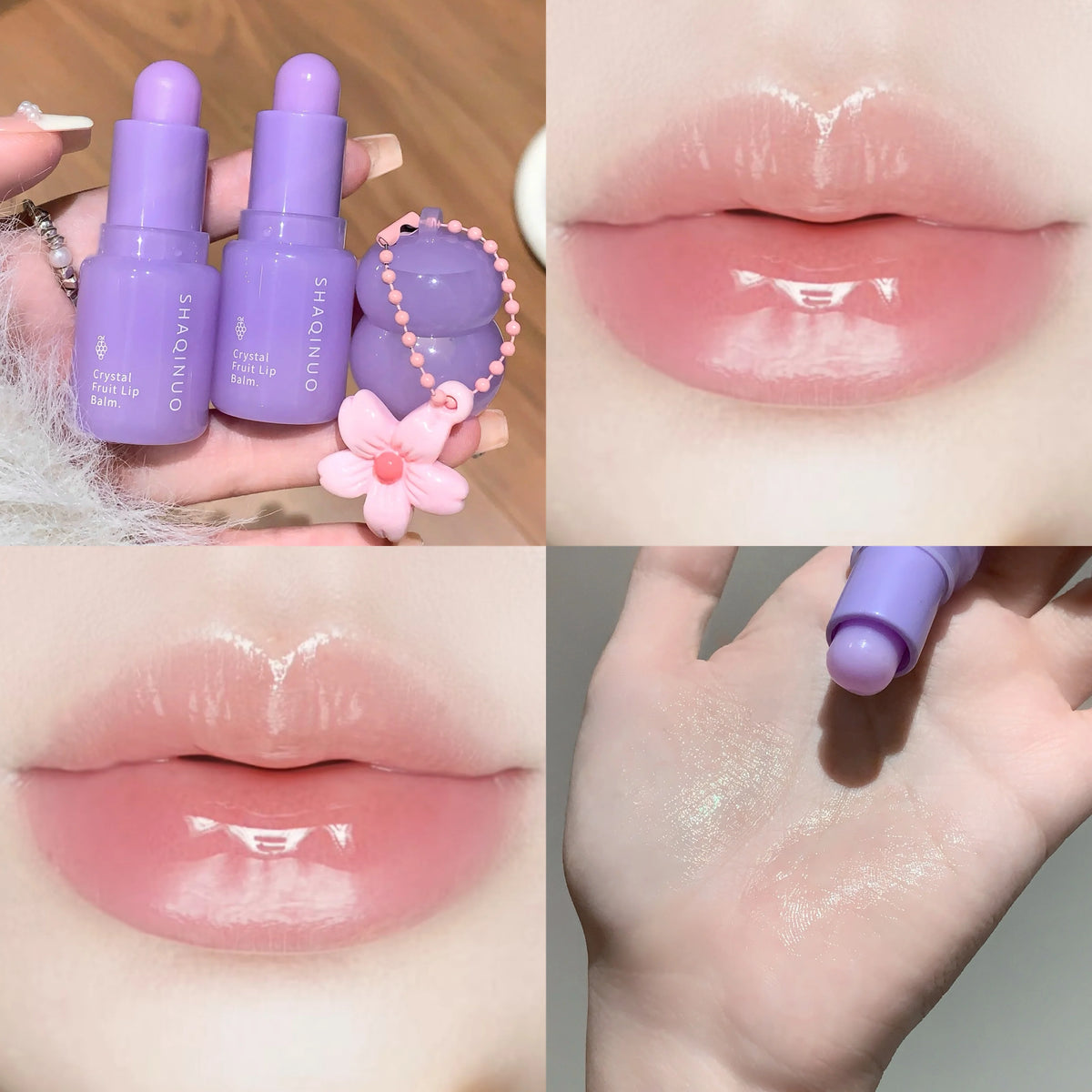 Hydrating Fruit Lip Balm Pendant, Tinted Moisturizing Lip Care for Fall & Winter, Prevents Dry Cracking, Refreshing Fruit Flavor