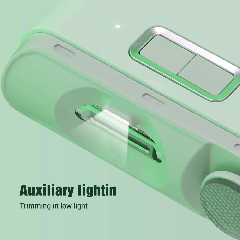 Electric Nail Clipper Cutter With LED Light 2in 1 Automatic Nail Grinder Trimmer For Baby Adult Mini Manicure Tools Nail Care