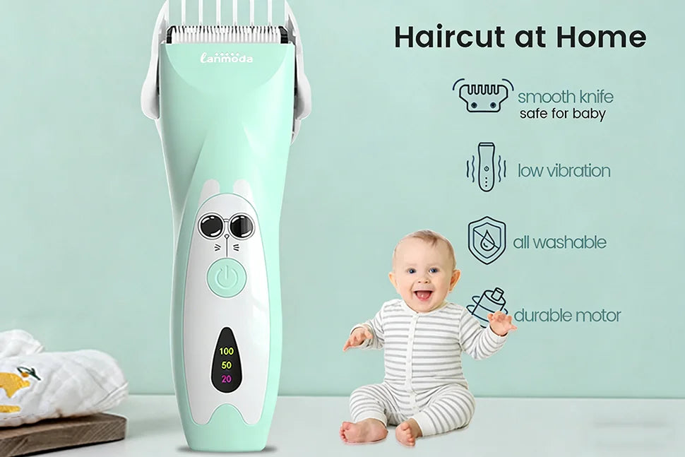Baby Hair Clipper Quiet Electric Rechargeable Kids Trimmer for Children Grooming Shaver Haircut Machine Ceramic Blade Waterproof