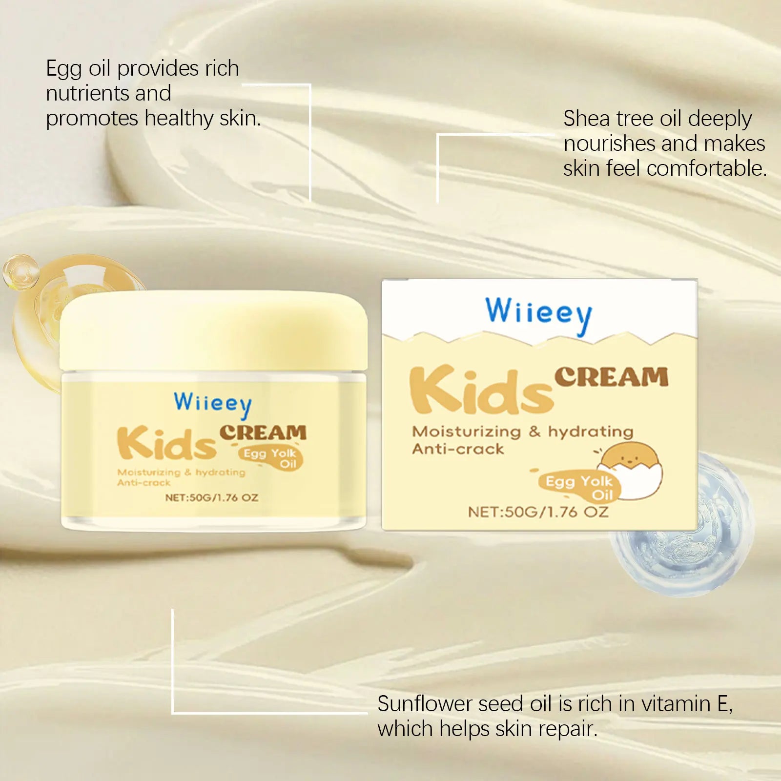 Anti-Cracked Facial Cream for Kids Deep Moisturize Nourish Strengthen Skin Barrier Soothing Dryness No Irritating Baby Bum Cream