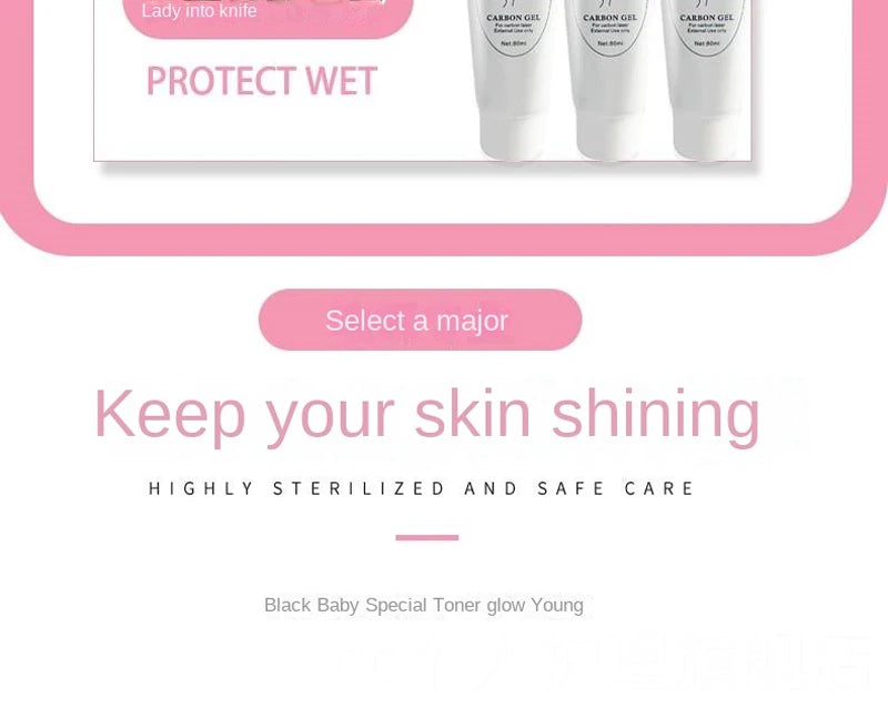Carbon Gel Black Face Cream Mask Facial Deep Cleaning Support Laser Active Nano Toner Skin Rejuvenation Whitening Care Tools