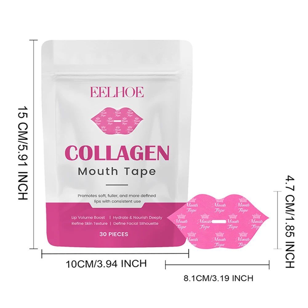 30pcs/Bag Collagen Beauty Tape,Hydrating Lip Sleep Mask For Fine Lines,Collagen Beauty Tape For Women Moisturizing Lip Care
