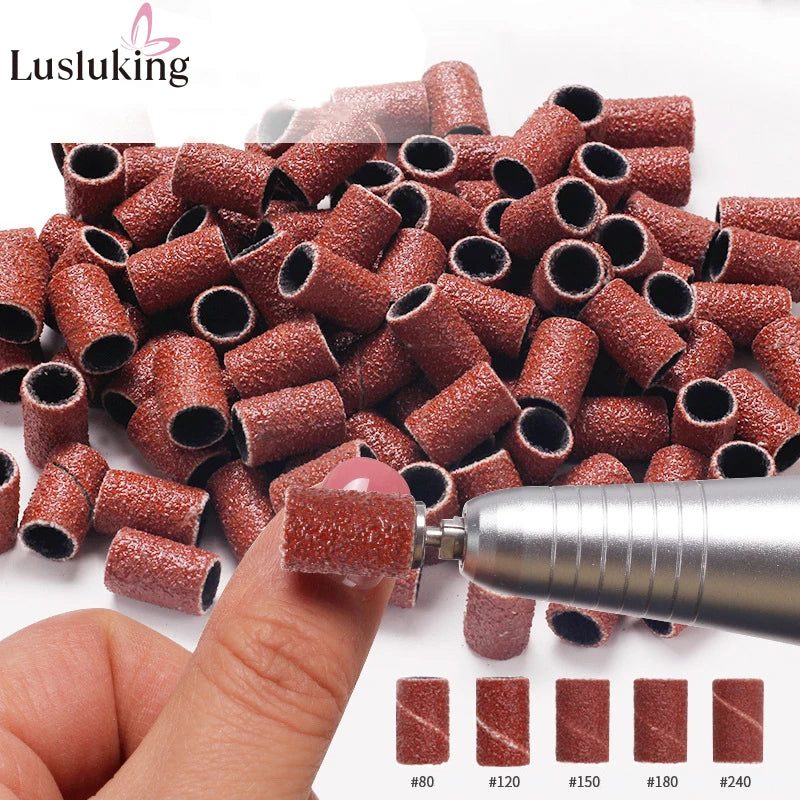 50/100Pcs Nail Sanding Bands For Electric Nail Drill Machine Replacement Sand Bands For Acrylic Gel Nails Manicure