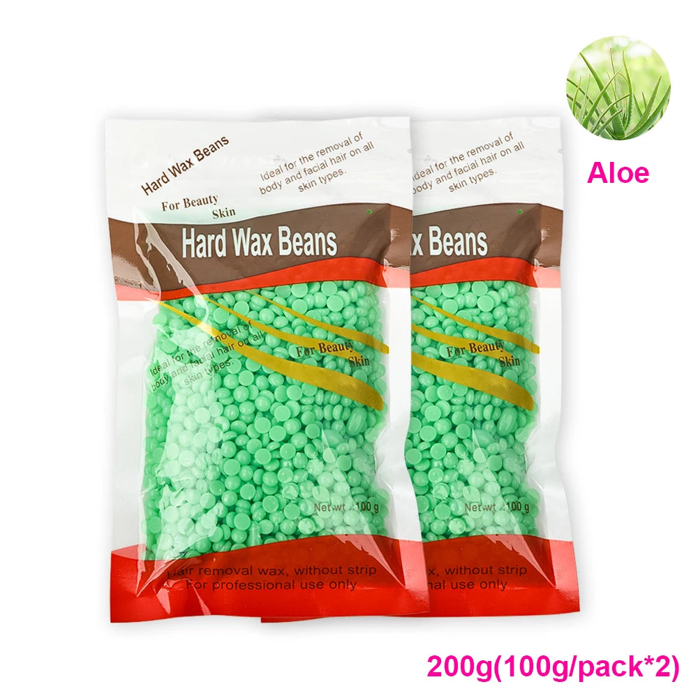 50g /100g/200g Hard Wax Beans Fast Waxing Machine Hot Film Painless for Wax Warmer Waxing Beans for Wax Heater Machine