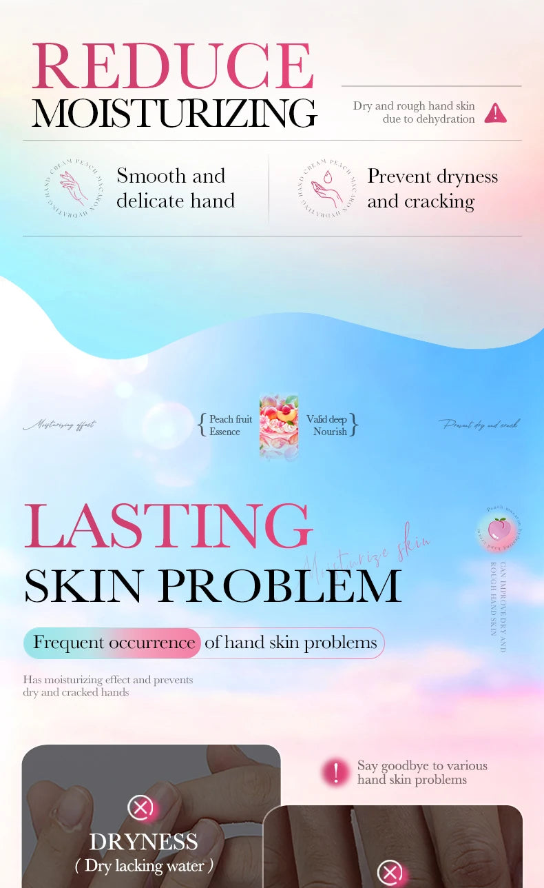BIOAQUA Honey Peach Hand Cream Moisturizing Nourishing Anti-aging Anti Wrinkles Whitening Creams Hands Skin Care Products