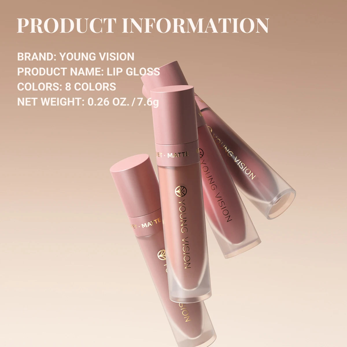 DUNUF Matte Velvet Lip Gloss, 3D Plumping & Waterproof, Square Tube Lipstick, Easy Application, 8 Shades (All-in-One)