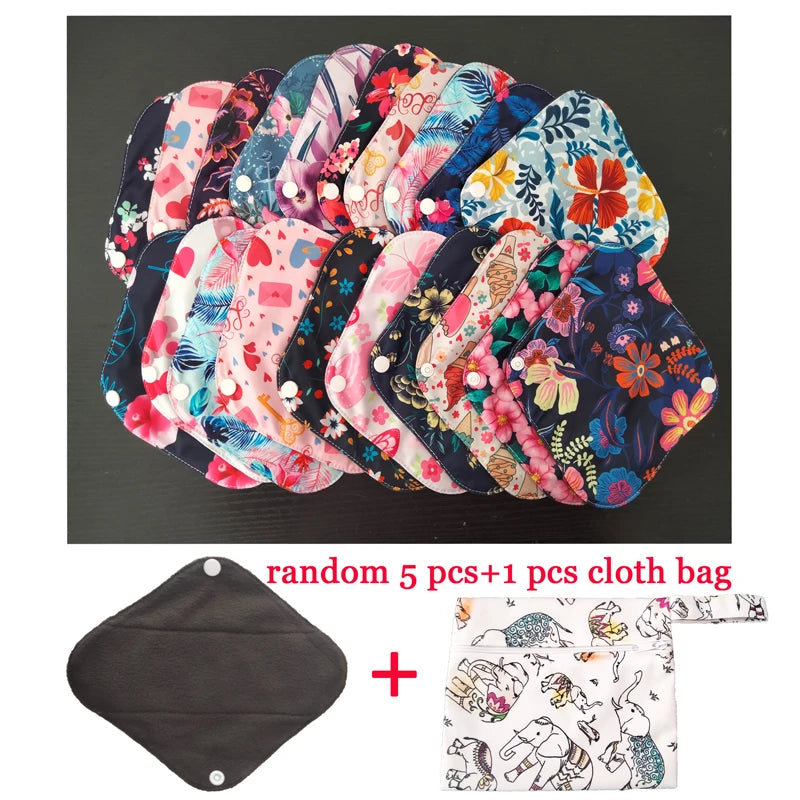 6pcs/lot Health Feminine Hygiene Bamboo Charcoal Panty Liner Reusable Waterproof Ventilate Material Menstrual Cloth Sanitary Pad