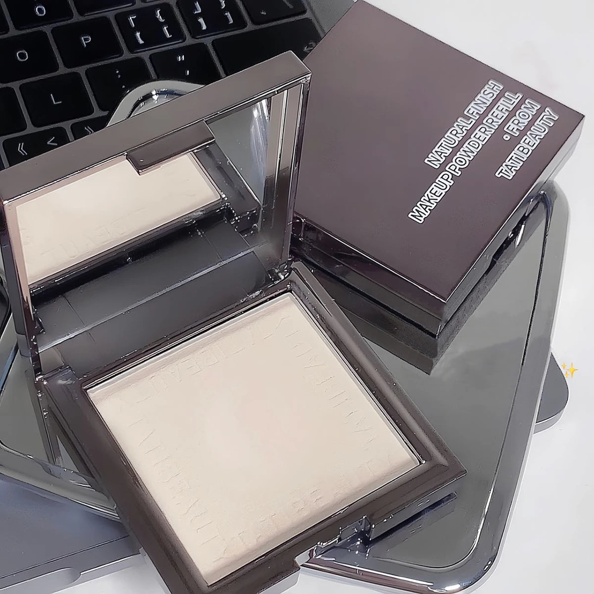 TATIBEAUTY Small Silver Block Powder Soft Focus Oil Control Setting Powder Concealer Pore Light Powder Loose Powder