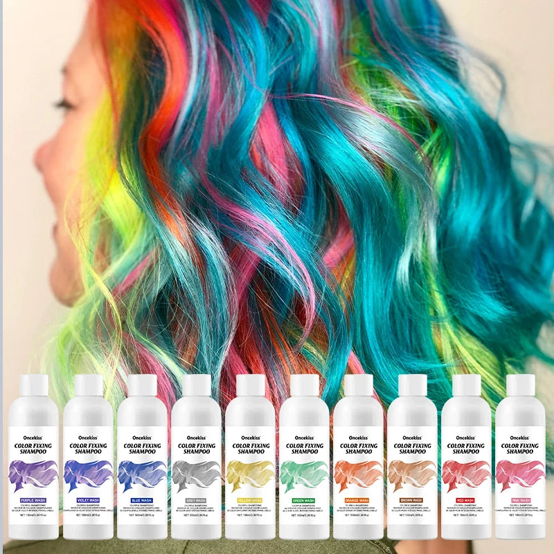 100Ml Color Fixing Purple Shampoo Lock Color Cover Gray Hair Fade Yellow After Bleach Hair Dye Long Lasting Non-irritating Care