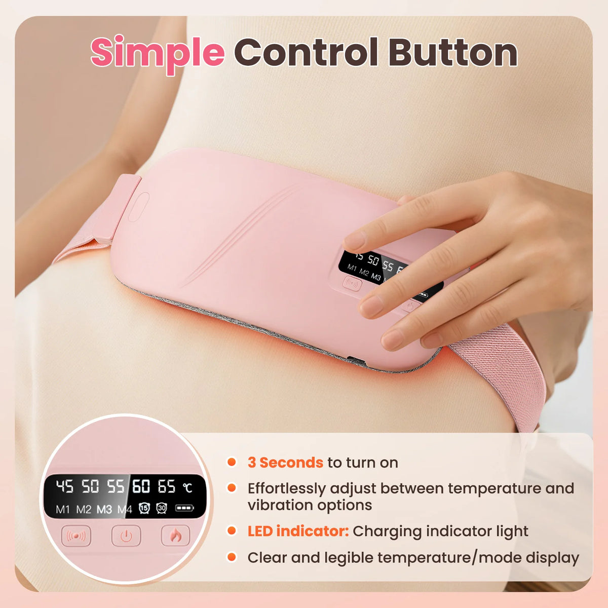 Menstrual Thermal belt Menstrual Heating Pad Electrically Heat Pads for Period Relief Discomfort Periods Massager Heater