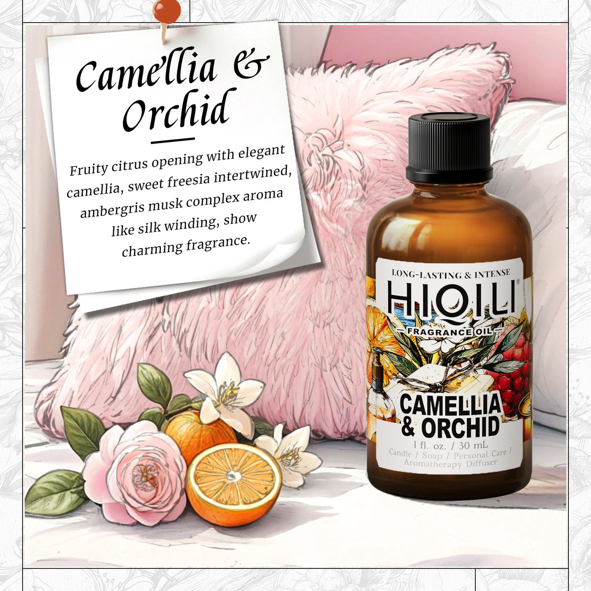 HIQILI New 30ml Perfume Oil Series, Vanilla/Lavender/Rose/Sandalwood 100% Natural Extract Perfume Oil, For Home Use, Humidifier