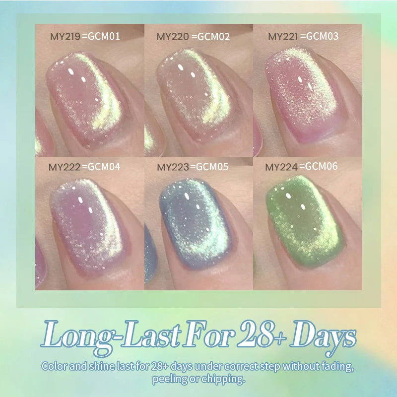 BORN PRETTY 10ml Green Cat Magnetic Gel Ultra Shine Holographic Glitter Semi Permanant Soak Off UV LED Gel Varnish For Manicure